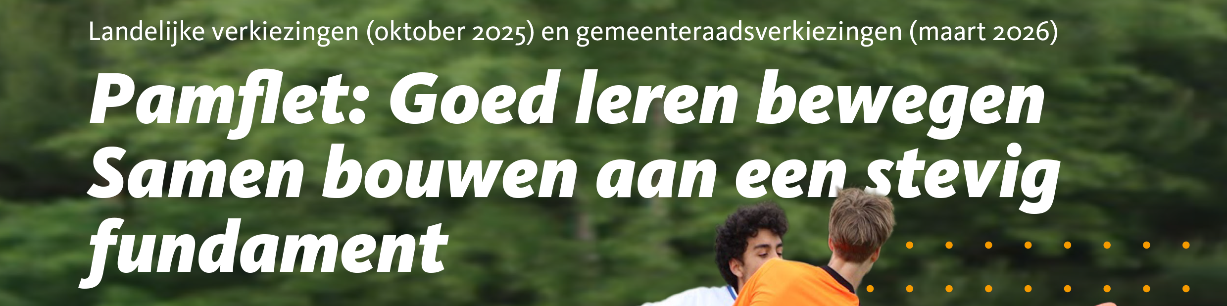 Voorblad van het verkiezingspamflet van ALO Nederland en KVLO